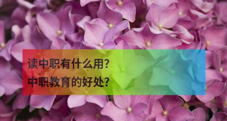 读中职有什么用？中职教育的好处？