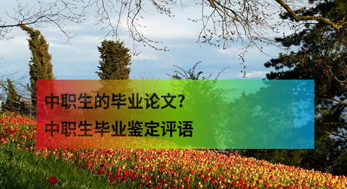 中职生的毕业论文?中职生毕业鉴定评语