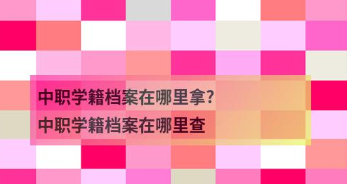 中职学籍档案在哪里拿?中职学籍档案在哪里查